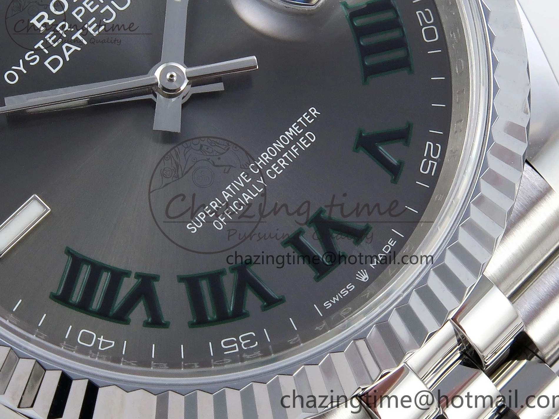 MiroTime 0313 Datejust 36mm 126234 904L Steel HGF 1:1 Best Edition Gray Dial Green Roman on SS Bracelet VR UrbanChic 1476